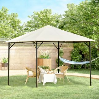 Gazebo da Giardino 3x3m in Metallo con Doppio Tett