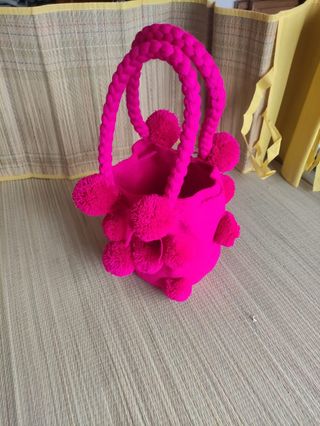 Borsa Wayuu fatta a mano, color fucsia