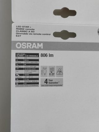 Lampade led RGB E27 OSRAM coppia