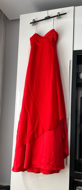 Vestido fiesta rojo largo 