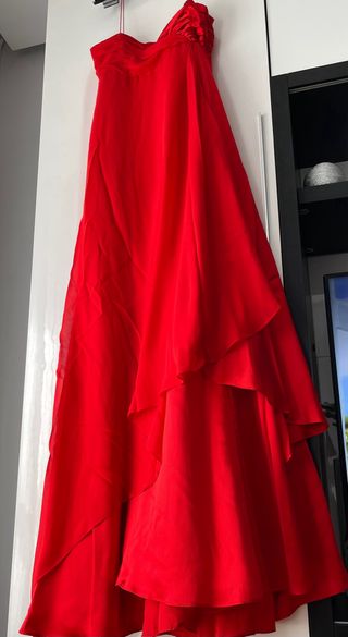 Vestido fiesta rojo largo 