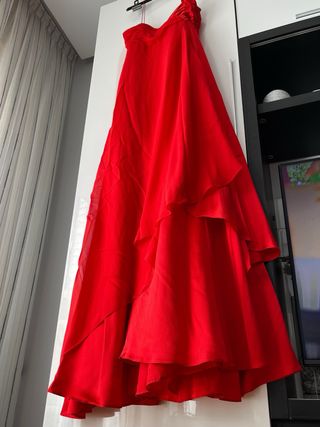Vestido fiesta rojo largo 