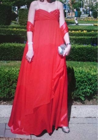 Vestido fiesta rojo largo 
