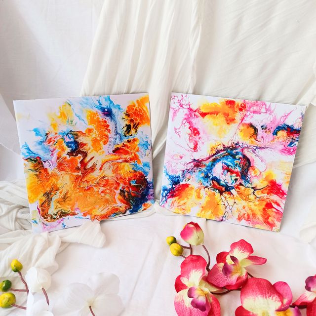 Lote de 2 cuadro decorativos abstractos / Prints