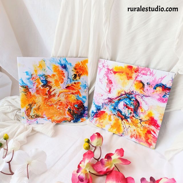 Lote de 2 cuadro decorativos abstractos / Prints