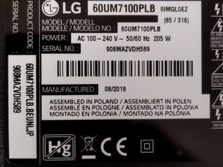 Despiece TV LG 60UM7100PLB