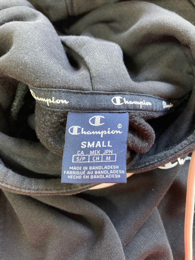 Sudadera original champion negra talla s