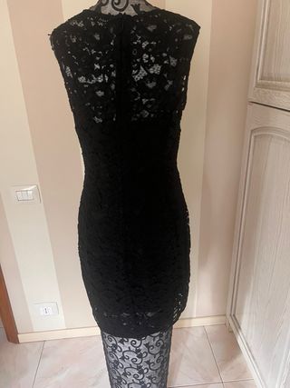 tubino nero pizzo