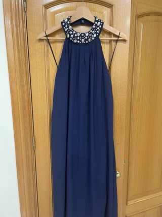 Vestido fiesta midi azul marino