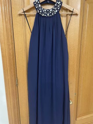 Vestido fiesta midi azul marino