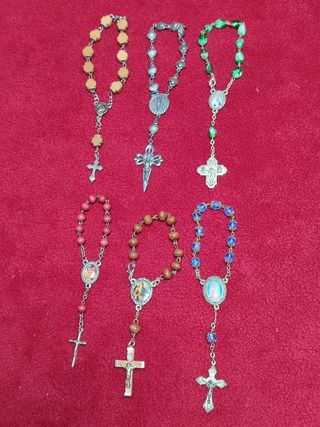 Lote 6 rosarios denarios.