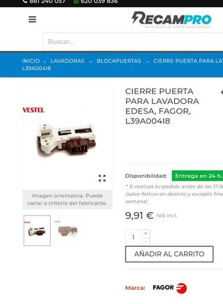 Cierre puerta lavadora fagor.