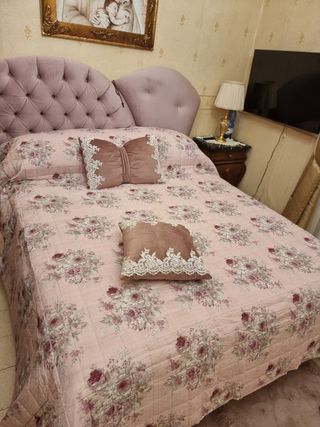 Completo letto matrimoniale rosa antico