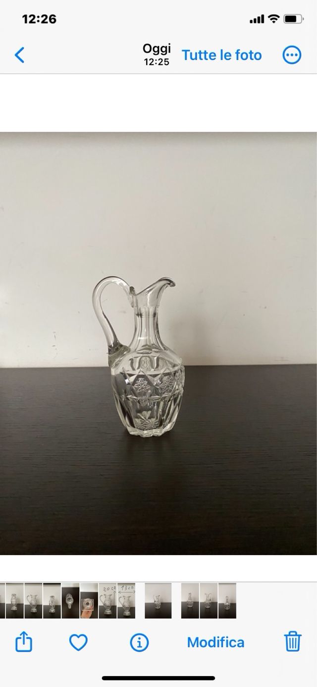 Brocca piccola in cristallo vintage anni 50
