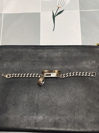 Esclava acero + 3 anillos 