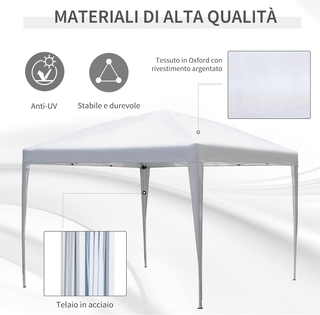 Gazebo Pieghevole con Corde e Picchetti da Giardin