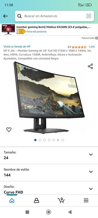 Pantalla ordenador HP