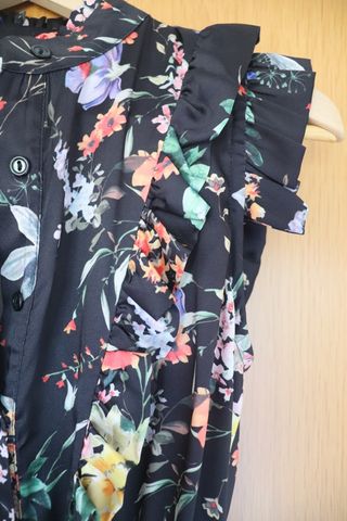 Vestido largo estampado flores