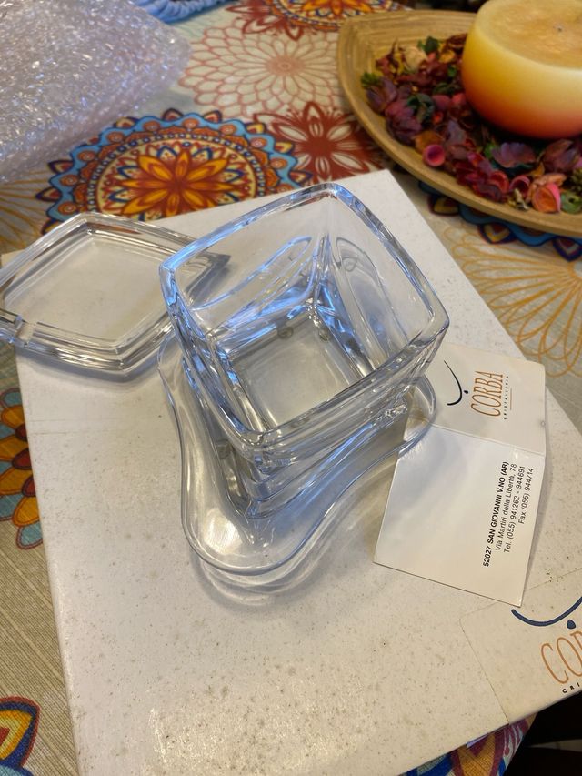 Formaggiera in cristallo Corba