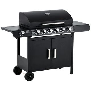 Barbecue a Gas con Coperchio, 7 Bruciatori da 20kW