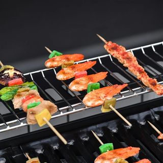 Barbecue a Gas con Coperchio, 7 Bruciatori da 20kW
