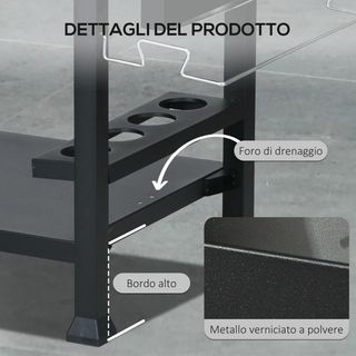 Carrello Barbecue con Tavolino Pieghevole in Accia