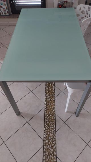 TAVOLO IN VETRO 140X80 ALLUNGABILE