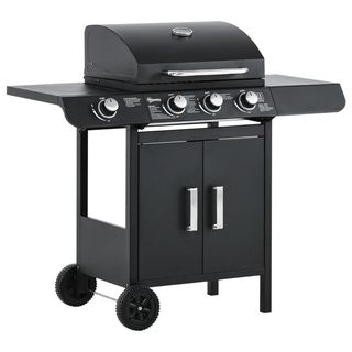 Barbecue a Gas con Coperchio, 4 Bruciatori da 11.6