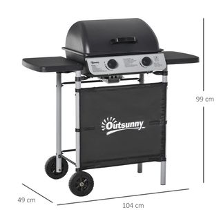 Barbecue a Gas con Coperchio, Bruciatori da 5.6kW,