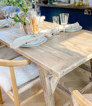 Mesa 240 rústica madera maciza 