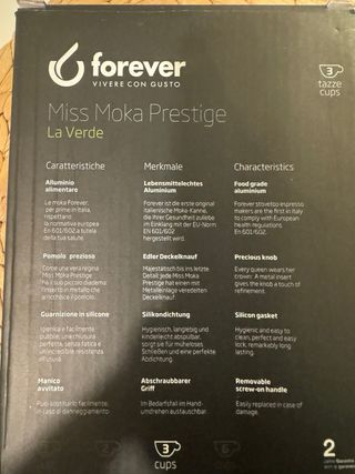 Moka Caffettiera verde 3 tazze 🇮🇹☕️