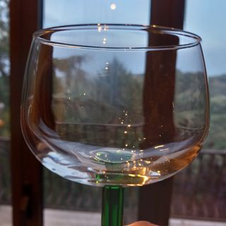 12 bicchieri da vino stelo verde.