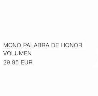 Mono palabra de honor volumen Zara