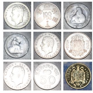 Lote Pesetas 48 Unidades 1870 - 1997 monedas raras