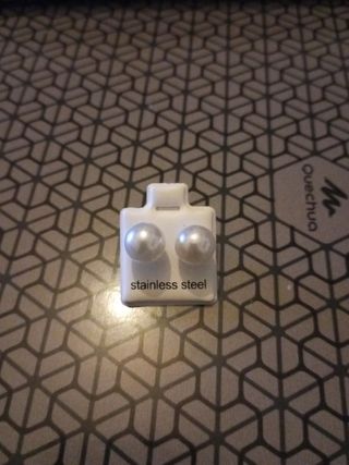 Pendientes perla blanca de Acero 