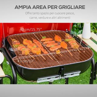 BBQ Grill Barbecue a Carbonella con Presa d'Aria R