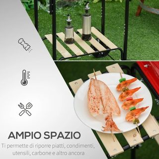 BBQ Grill Barbecue a Carbonella con Presa d'Aria R