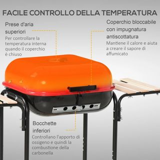 BBQ Grill Barbecue a Carbonella con Presa d'Aria R