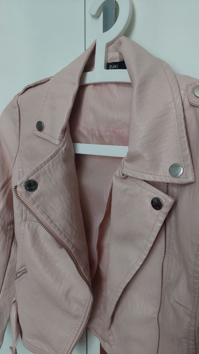 Giubbotto Zuiki similpelle rosa delicato