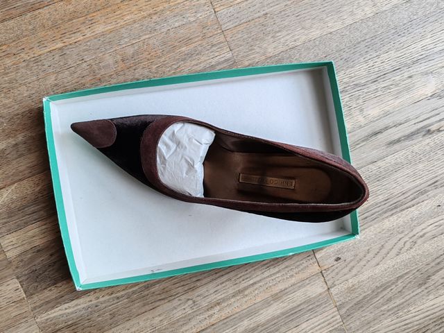 Scarpe décolleté velluto marrone n38