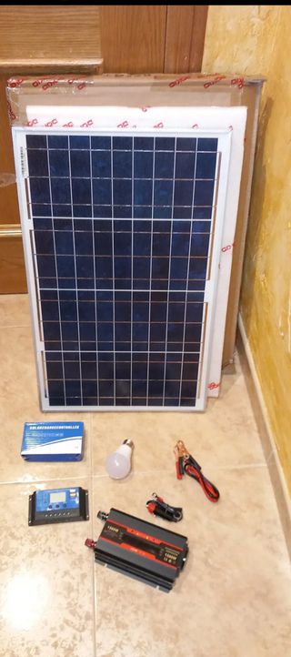 Kit solar completo 12v placa ,inversor 220v, bater