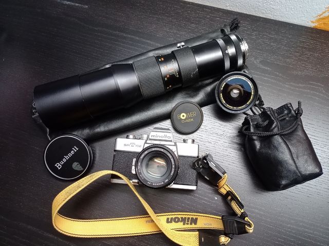 Minolta SRT 102, Bushnell y Bower.