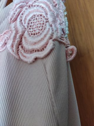 Vestido ceremonia talla 38 tirantes cru