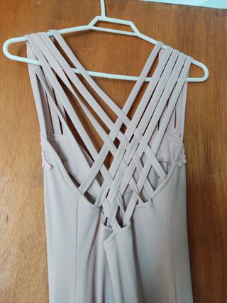 Vestido ceremonia talla 38 tirantes cru