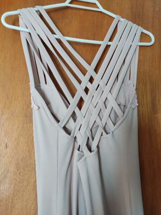 Vestido ceremonia talla 38 tirantes cru