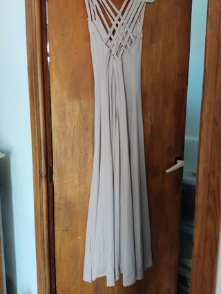 Vestido ceremonia talla 38 tirantes cru