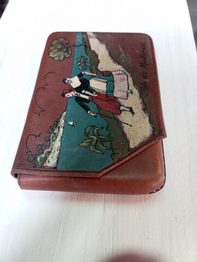 Pitillera de piel de Mallorca de los años 60