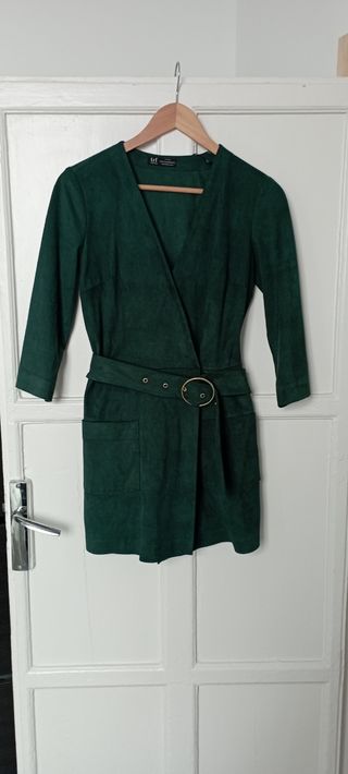 Vestido pantalón corto tela ante zara