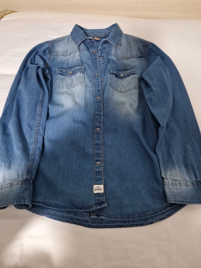 Camisa niño manga larga vaquera 8-9 añod