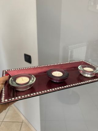 Portacandelle set 3 candelle